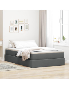 Letto con contenitore e materasso Grigio scuro 120 x 190 cm