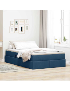 Letto con contenitore e materasso Blu 120 x 200 cm Poliestere