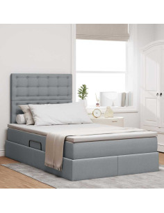 Letto con contenitore e materasso Grigio chiaro 120 x 200 cm