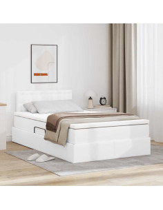 Letto con contenitore e LED con led Bianco Puro 120 x 200 cm