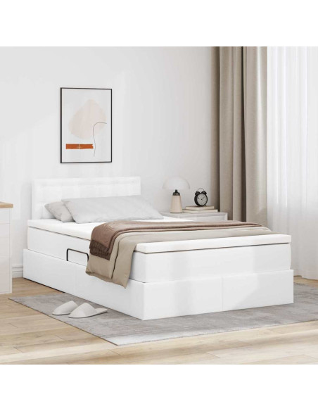 Letto con contenitore e LED con led Bianco Puro 120 x 200 cm