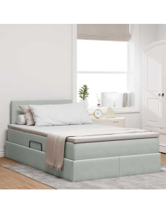 Letto con Contenitore Grigio chiaro 120 x 190 cm Velluto