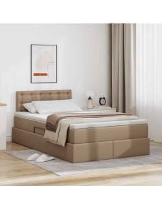 Letto con contenitore e materasso Cappuccino 120 x 200 cm