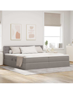 Letto con contenitore e LED con led Talpa 200 x 200 cm Tessuto