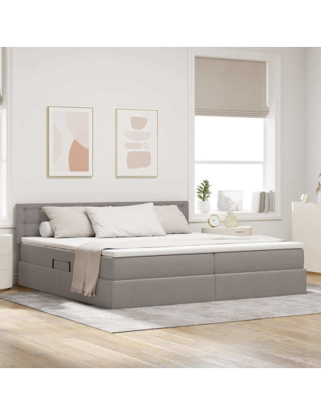 Letto con contenitore e LED con led Talpa 200 x 200 cm Tessuto