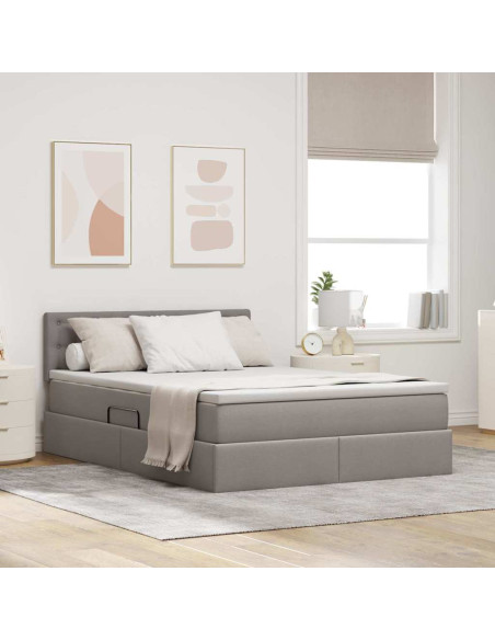 Letto con contenitore e LED con led Talpa 140 x 200 cm Tessuto