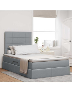 Letto con contenitore e materasso Grigio chiaro 120 x 200 cm