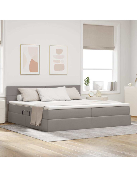 Letto con contenitore e LED con led Talpa 200 x 200 cm Tessuto