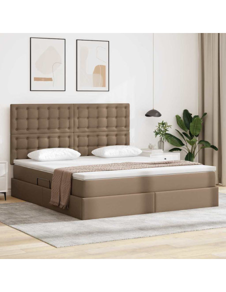 Letto con Contenitore Cappuccino 160 x 200 cm Pelle Sintetica