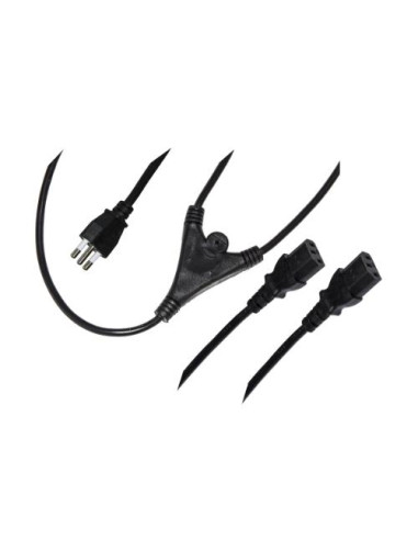 CAVO LINK ALIMENTAZIONE X PC/STAMPANTI DA SPINA ITALIANA 3 POLI MASCHIO A DOPPIA PRESA VDE-IEC FEMMINA(SDOPPIATORE)1,7MT, LKITX2
