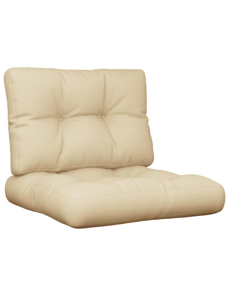 Cuscini per Pallet 2 pz Beige in Tessuto