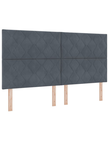 Letto a Sorgente LED Grigio scuro 180 x 200 cm Tessuto