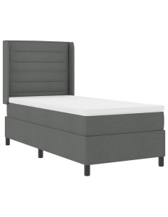 Letto a Sorgente LED Grigio scuro 90 x 190 cm Tessuto 2