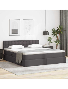Letto con contenitore e materasso Grigio 180 x 200 cm