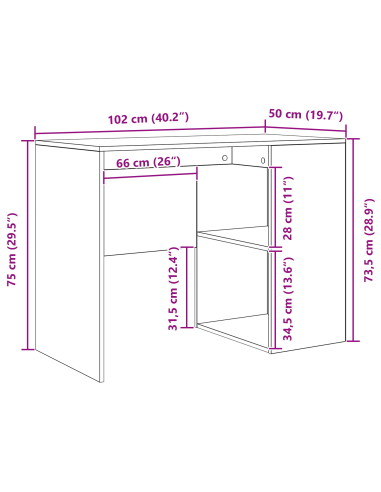 Scrivania ad angolo con cassetto Grigio Sonoma 102 x 88 x 75 cm