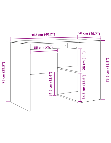 Scrivania ad angolo con cassetto Grigio Sonoma 102 x 88 x 75 cm
