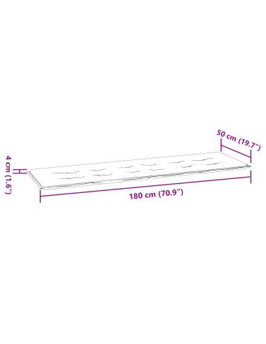 Cuscino per Panchina Multicolore 150 x 50 x 3 cm Tessuto Oxford
