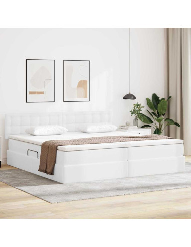 Letto con contenitore e LED con led Grigio chiaro 200 x 200 cm