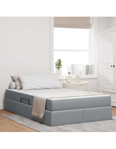 Letto con contenitore e materasso Grigio chiaro 120 x 200 cm