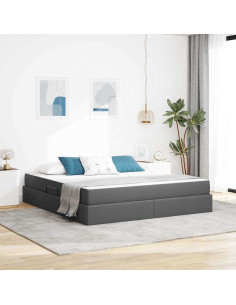 Letto con contenitore e materasso Grigio scuro 180 x 200 cm