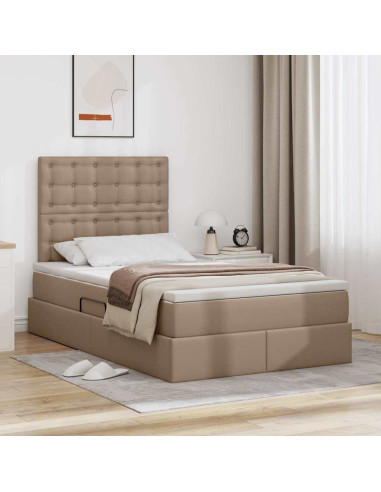 Letto con contenitore e LED con led Cappuccino 120 x 200 cm