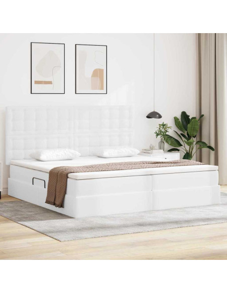 Letto con contenitore e LED con led Bianco Puro 200 x 200 cm