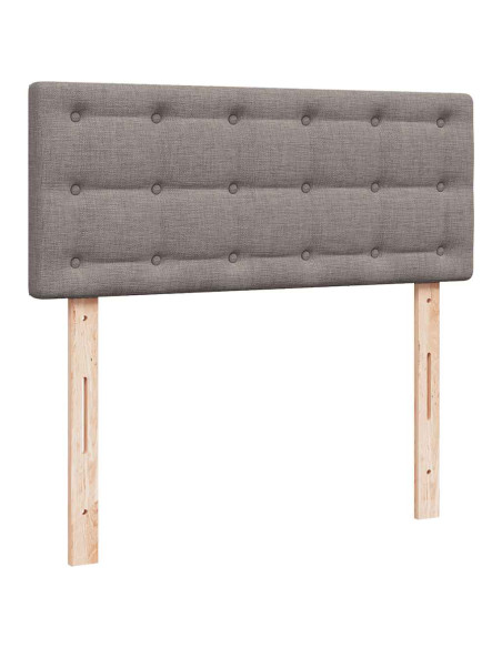 Pouf Letto con Materasso e LED Tortora 120x190cm in Tessuto