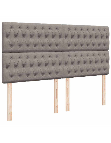 Struttura Letto Pouf con Materasso Tortora 160x200cm in Tessuto