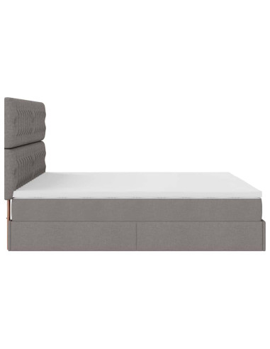 Struttura Letto Pouf con Materasso Tortora 160x200cm in Tessuto