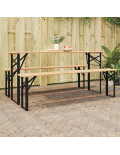 Gamba per Tavolo Birra 2 pcs Nero 39 x 3 x 75 cm