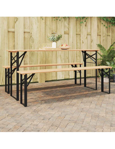 Gamba per Tavolo Birra 2 pcs Nero 39 x 3 x 75 cm