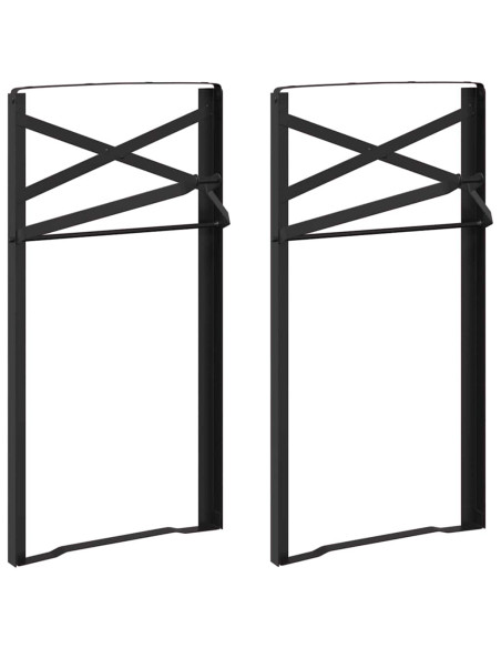 Gamba per Tavolo Birra 2 pcs Nero 39 x 3 x 75 cm