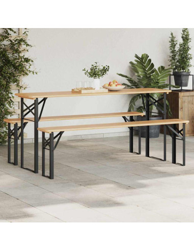 Gamba per Tavolo Birra 2 pcs Nero 39 x 3 x 75 cm