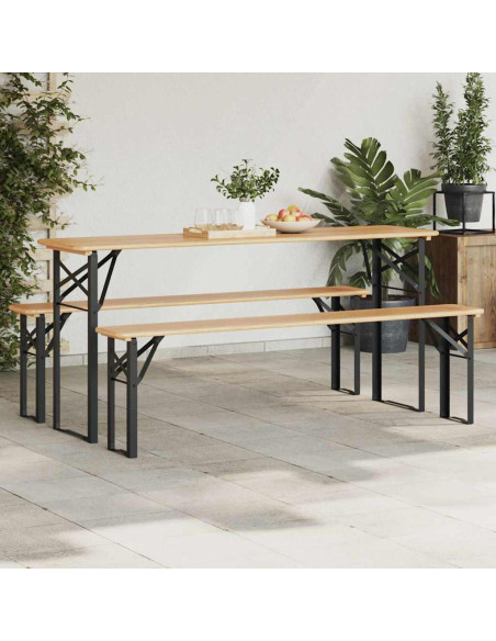 Gamba per Tavolo Birra 2 pcs Nero 39 x 3 x 75 cm