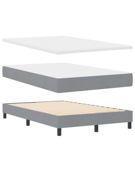 Letto a molle con materasso Grigio chiaro 120 x 190 cm Tessuto