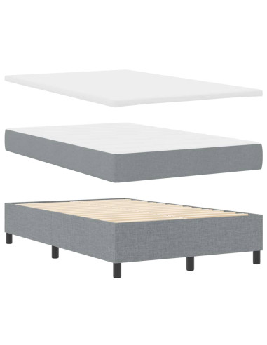 Letto a molle con materasso Grigio chiaro 120 x 190 cm Tessuto
