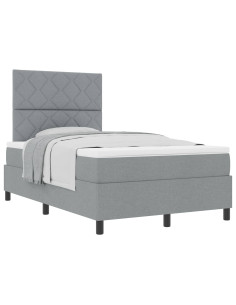 Letto a molle con materasso Grigio chiaro 120 x 190 cm Tessuto 2