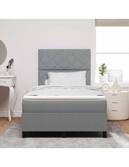 Letto a molle con materasso Grigio chiaro 120 x 190 cm Tessuto