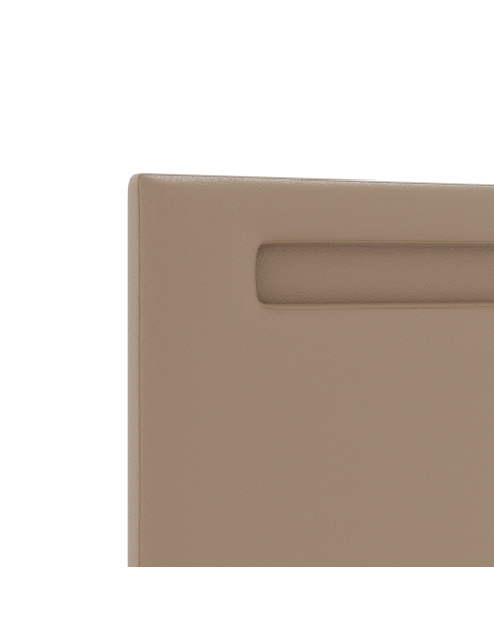 Testiera LED Cappuccino 200 cm Pelle Sintetica