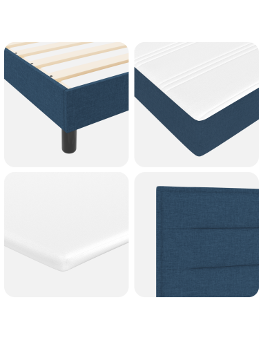 Letto a molle con materasso Blu 160 x 200 cm Tessuto