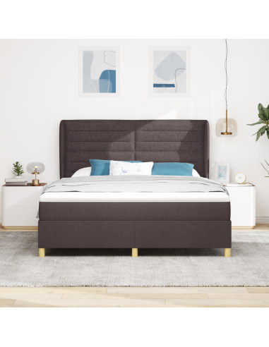 Letto con molle e materasso Grigio Scuro 90x190 cm Tessuto