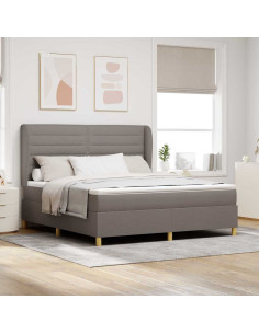 Letto con molle e materasso Grigio Scuro 90x190 cm Tessuto