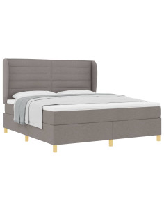 Letto con molle e materasso Grigio Scuro 90x190 cm Tessuto 2