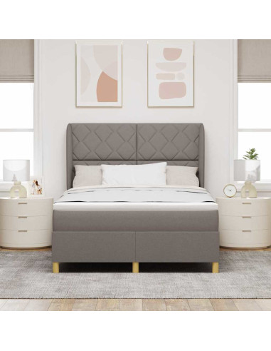 Letto con molle e materasso Grigio Scuro 90x190 cm Tessuto