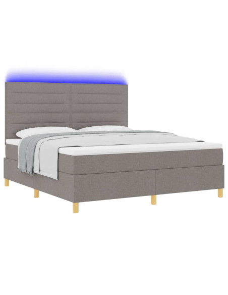 Letto a Sorgente LED con materasso Talpa 180 x 200 cm Tessuto