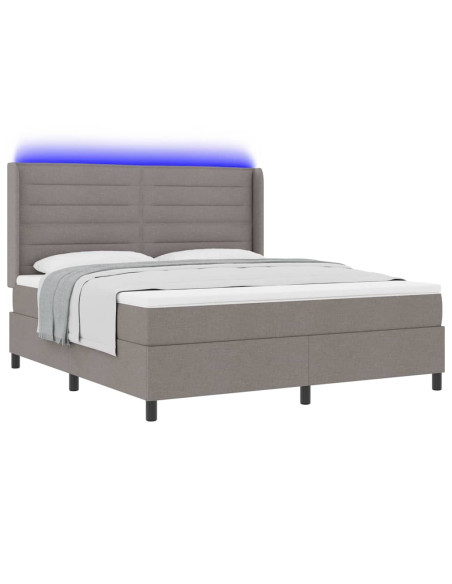 Letto a Sorgente LED con materasso Talpa 180 x 200 cm Tessuto