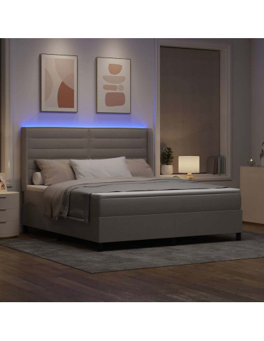 Letto a Sorgente LED con materasso Talpa 180 x 200 cm Tessuto