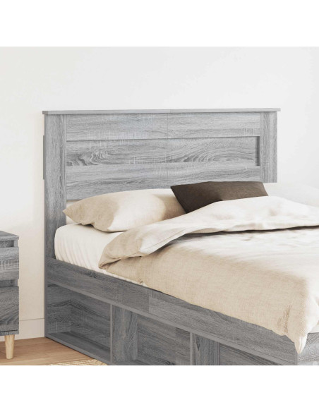 Testiera con testiera Grigio Sonoma 120 cm Legno multistrato