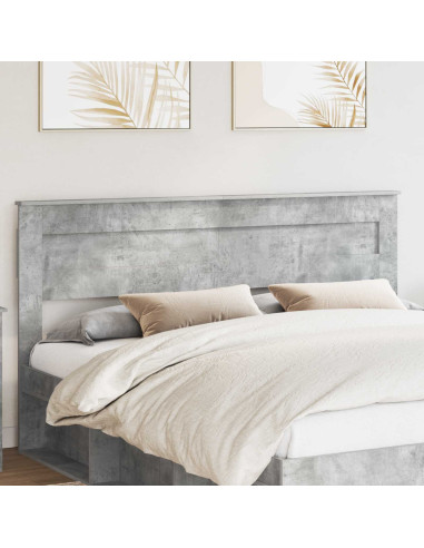 Testiera con testiera Grigio cemento 180 cm Legno multistrato