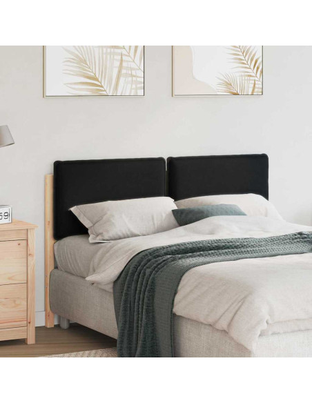 Testiera imbottita Naturale e Nero 150 cm Pino massello